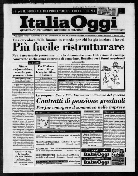 Italia oggi : quotidiano di economia finanza e politica